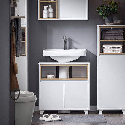 SoBuy | Meuble-lavabo | Armoire de salle de bain | Meuble-lavabo | BZR148-W 