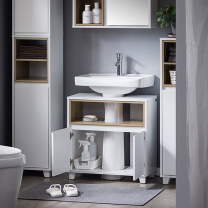 SoBuy | Meuble-lavabo | Armoire de salle de bain | Meuble-lavabo | BZR148-W 