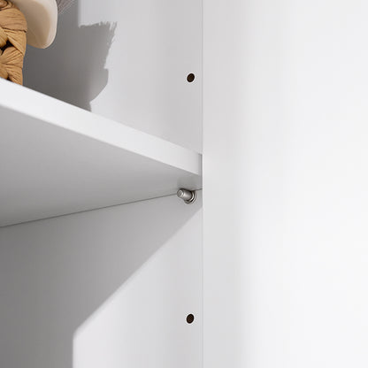 SoBuy | Armoire haute | Armoire de salle de bain avec sac à linge intégré | Blanche | BZR150-W