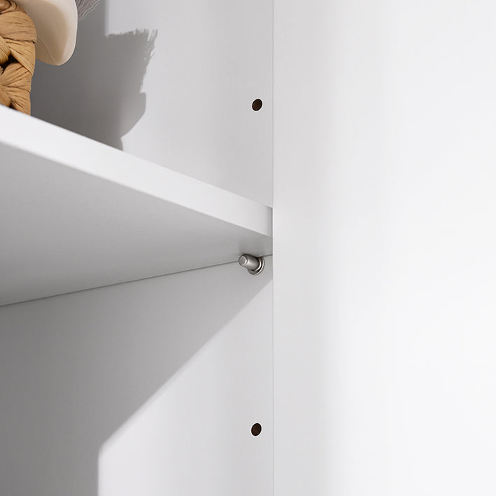 SoBuy | Armoire haute | Armoire de salle de bain avec sac à linge intégré | Blanche | BZR150-W