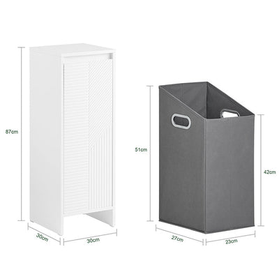 Prevendita | SoBuy | Armadio portabiancheria con sacco | Contenitore portabiancheria | Cesto portabiancheria Bianco | BZR154-W