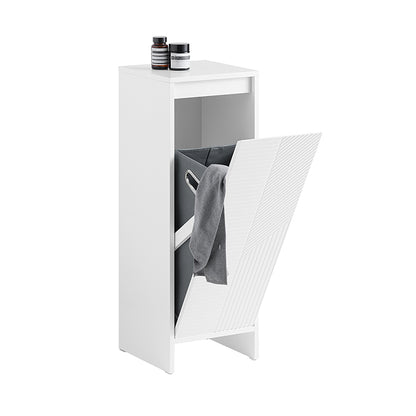 Vorverkauf | SoBuy | Wäscheschrank mit Wäschesack | Wäschesammler | Wäschekorb Weiß | BZR154-W