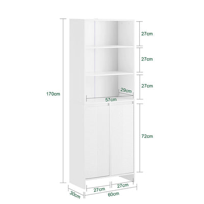 SoBuy | Mobile bagno con 2 sacchi per biancheria | Colonna bagno | Armadio portabiancheria | Bianco | BZR155-W