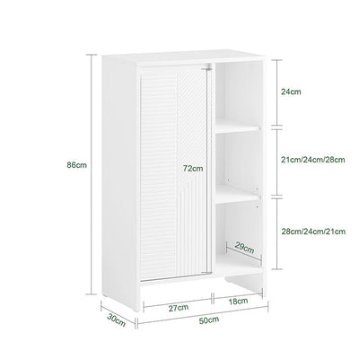 SoBuy | Armadio Portabiancheria | Mobile Bagno con Cesto Biancheria | Mobiletto Bagno Bianco | BZR156-W