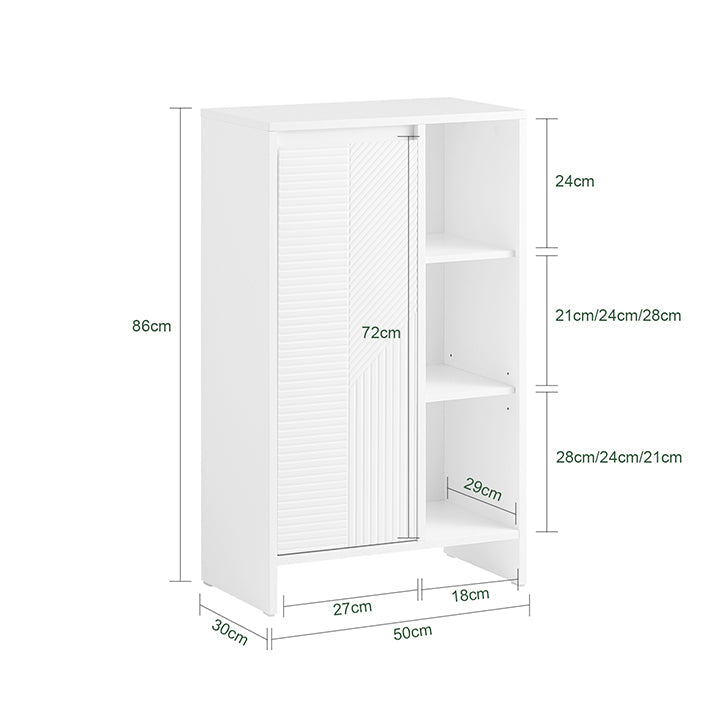 SoBuy | Armadio Portabiancheria | Mobile Bagno con Cesto Biancheria | Mobiletto Bagno Bianco | BZR156-W