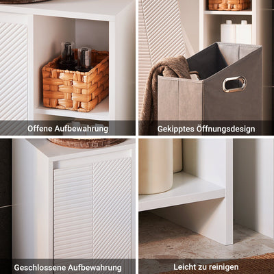 SoBuy | Armadio Portabiancheria | Mobile Bagno con Cesto Biancheria | Mobiletto Bagno Bianco | BZR156-W