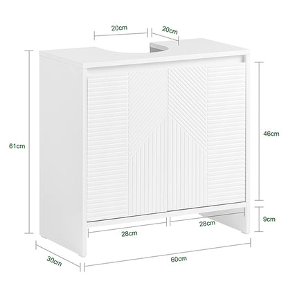 SoBuy | Meuble-lavabo | Armoire de salle de bain | Meuble de salle de bain blanc | BZR157-W 