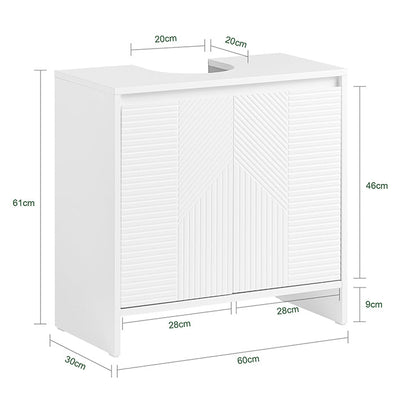 SoBuy | Mobile sottolavabo | Mobile bagno | Mobile bagno bianco | BZR157-W