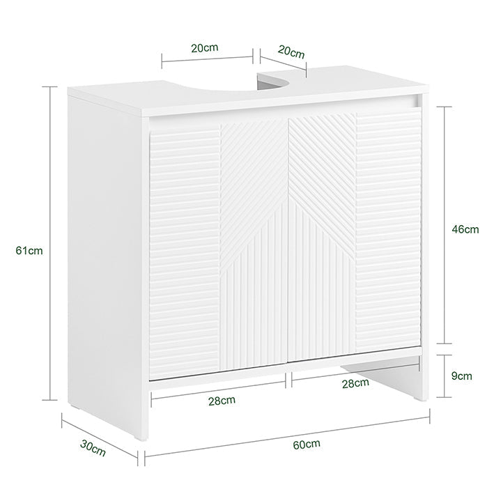 SoBuy | Mobile sottolavabo | Mobile bagno | Mobile bagno bianco | BZR157-W