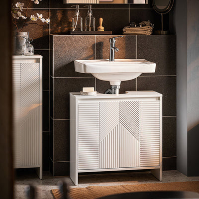 SoBuy | Mobile sottolavabo | Mobile bagno | Mobile bagno bianco | BZR157-W