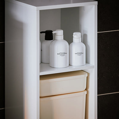 SoBuy | Armoire haute avec sac à linge | Meuble de salle de bain | Armoire à linge | Étagère de salle de bain blanche | BZR158-W 