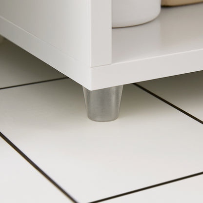 SoBuy | Armoire haute à 5 compartiments | Meuble de salle de bain | Étagère de salle de bain | Meuble de salle de bain blanc | BZR160-W