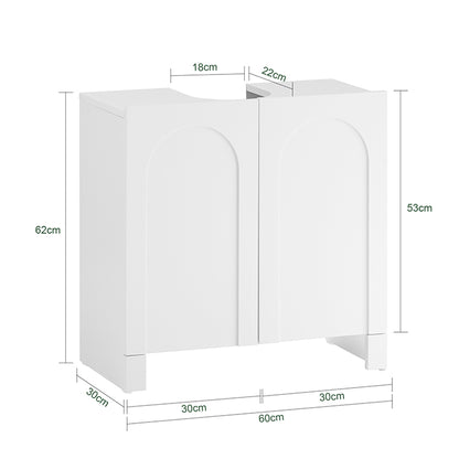 SoBuy | Meuble-lavabo | Armoire de salle de bain | Meuble-lavabo | Blanc | BZR164-W 