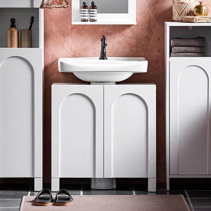 SoBuy | Meuble-lavabo | Armoire de salle de bain | Meuble-lavabo | Blanc | BZR164-W 