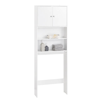 SoBuy | Scaffale per WC | Mobile lavatrice | Scaffale da bagno con armadietto | Bianco | BZR165-W