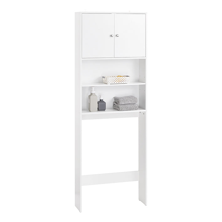 SoBuy | Scaffale per WC | Mobile lavatrice | Scaffale da bagno con armadietto | Bianco | BZR165-W