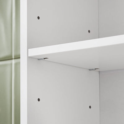 SoBuy | Scaffale per WC | Mobile lavatrice | Scaffale da bagno con armadietto | Bianco | BZR165-W