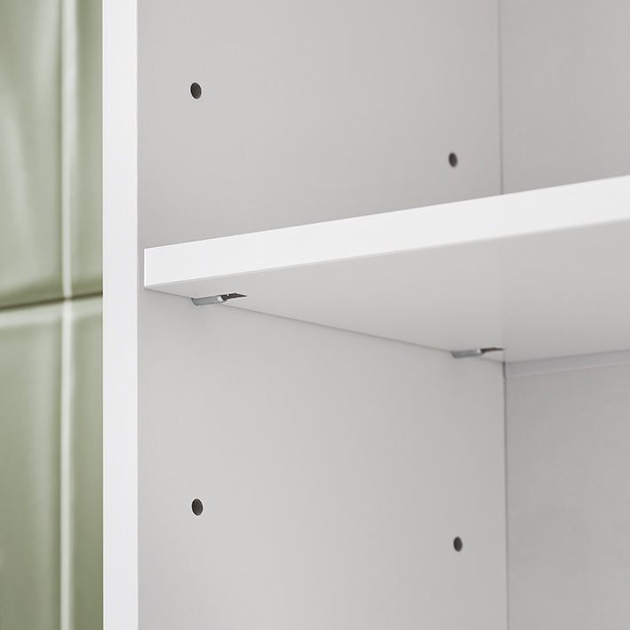 SoBuy | Scaffale per WC | Mobile lavatrice | Scaffale da bagno con armadietto | Bianco | BZR165-W