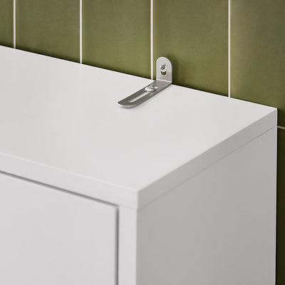 SoBuy | Scaffale per WC | Mobile lavatrice | Scaffale da bagno con armadietto | Bianco | BZR165-W