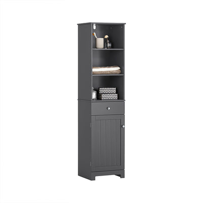 SoBuy | Bad Hochschrank | Badschrank | Badregal Dunkelgrau | BZR17-DG