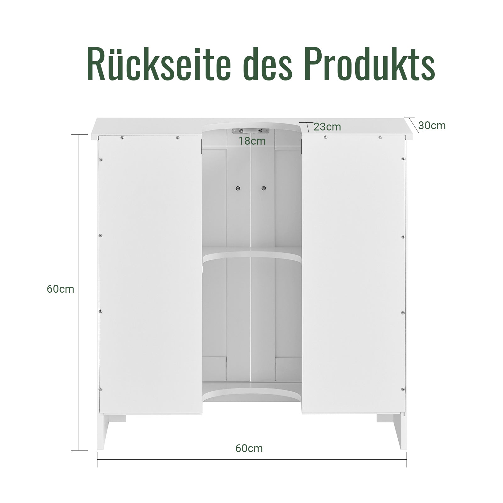 SoBuy | Mobile sottolavabo | Mobile bagno | Bianco 60x60x30cm BZR18-II-W