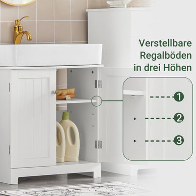 SoBuy | Mobile sottolavabo | Mobile bagno | Bianco 60x60x30cm BZR18-II-W