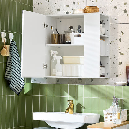 SoBuy | Armoire murale avec 1 porte miroir | Armoire miroir | Miroir | Armoire murale | Blanc | BZR184-W 