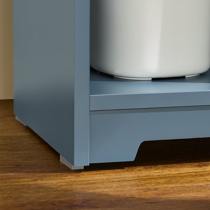 SoBuy | Meuble de salle de bain avec porte-rouleau de papier toilette | Meuble de salle de bain étroit | Buffet bleu | BZR189-HG