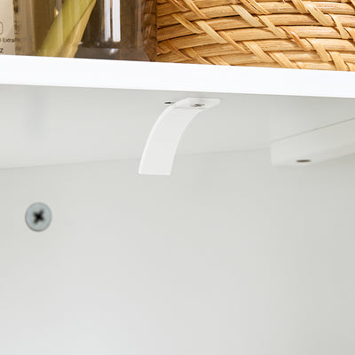 SoBuy | Hochschrank mit 2 Türen | Aufbewahrungsschrank | schmaler Badschrank Weiß | BZR193-W