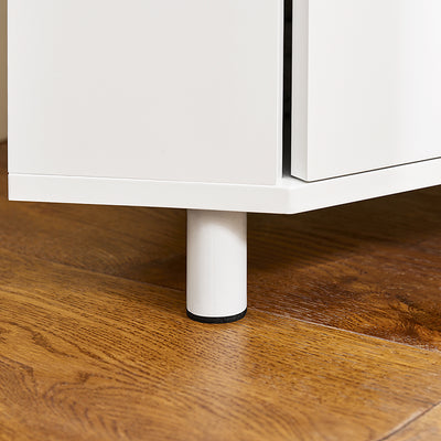 SoBuy | Hochschrank mit 2 Türen | Aufbewahrungsschrank | schmaler Badschrank Weiß | BZR193-W