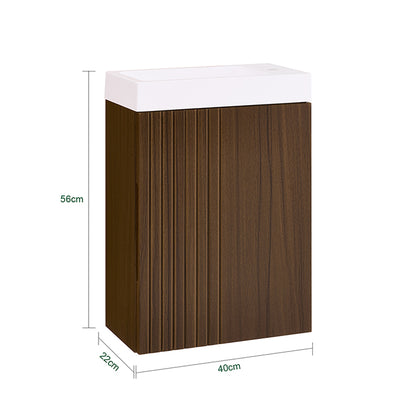 SoBuy | Meuble-lavabo | Meuble bas avec lavabo | Meuble de salle de bain marron | BZR196-BR 