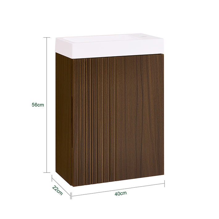 SoBuy | Meuble-lavabo | Meuble bas avec lavabo | Meuble de salle de bain marron | BZR196-BR 