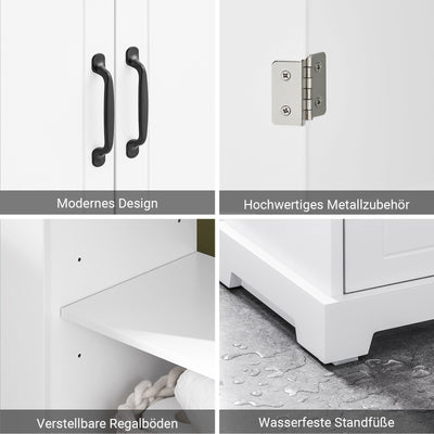 SoBuy | Waschbeckenunterschrank 60 cm | Badezimmerschrank Weiß | MDF | BZR205-W