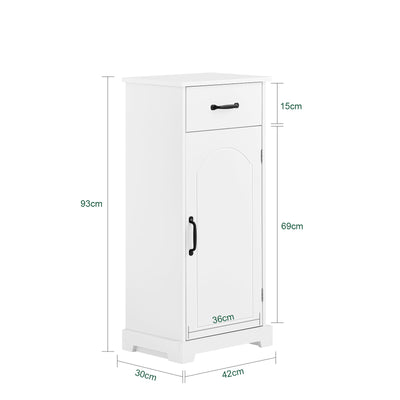 SoBuy | Mobile bagno | Armadietto stretto con ripiani regolabili | Bianco | 42x30x93cm | BZR207-W