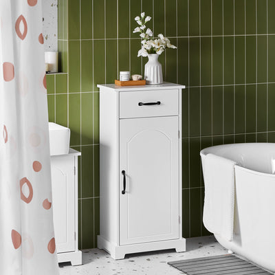 SoBuy | Mobile bagno | Armadietto stretto con ripiani regolabili | Bianco | 42x30x93cm | BZR207-W