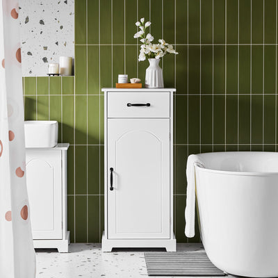 SoBuy | Mobile bagno | Armadietto stretto con ripiani regolabili | Bianco | 42x30x93cm | BZR207-W