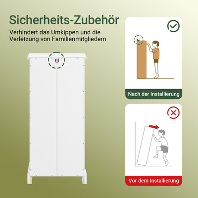 SoBuy | Badezimmerschrank | Schmaler Badschrank mit verstellbaren | Weiß | 42x30x93cm | BZR207-W