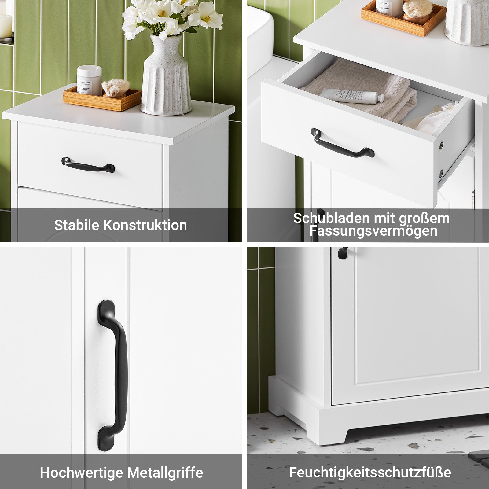 SoBuy | Mobile bagno | Armadietto stretto con ripiani regolabili | Bianco | 42x30x93cm | BZR207-W