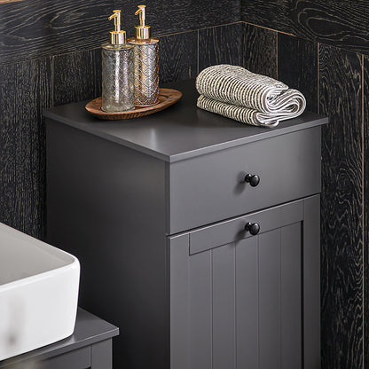 SoBuy | Wäscheschrank mit Wäschesack | Wäschesammler | Wäschekorb Dunkelgrau | BZR21-DG