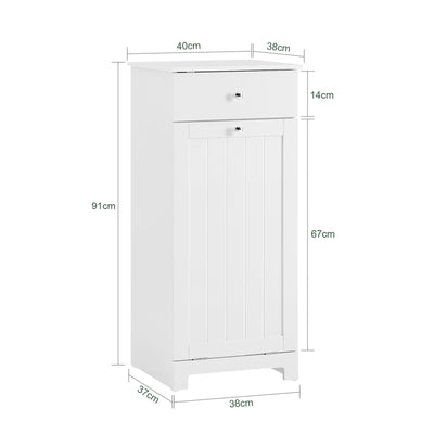 SoBuy | Meuble à linge | avec sac à linge | Collecteur de linge | Panier à linge Blanc | BZR21-II-W