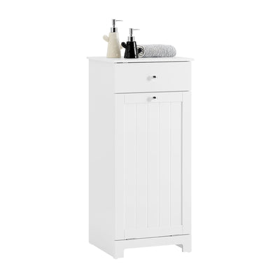 SoBuy | Meuble à linge | avec sac à linge | Collecteur de linge | Panier à linge Blanc | BZR21-II-W