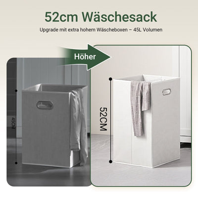 SoBuy | Meuble à linge | avec sac à linge | Collecteur de linge | Panier à linge Blanc | BZR21-II-W