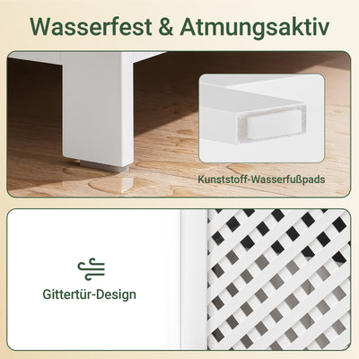 SoBuy | Meuble de salle de bain | avec panier à linge et compartiment ouvert | Panier à linge | Blanc | BZR211-W