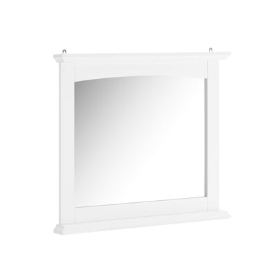 SoBuy | Miroir de salle de bain avec étagère | Miroir mural | Miroir blanc | BZR212-W 