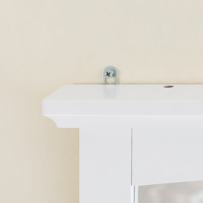 SoBuy | Specchio da Bagno con Mensola | Specchio da Parete | Specchio Bianco | BZR212-W