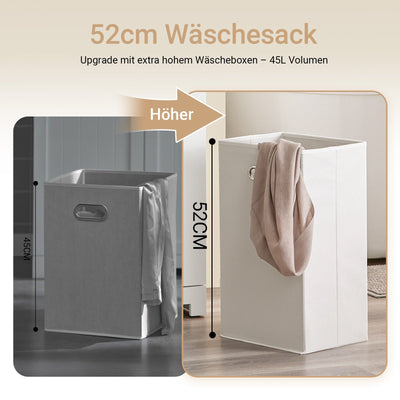 Prevendita | SoBuy | Mobiletto da bagno | con 1 cassetto | 2 cesti portabiancheria e ripiano estraibile | Bianco | 78x38x90cm | BZR214-W