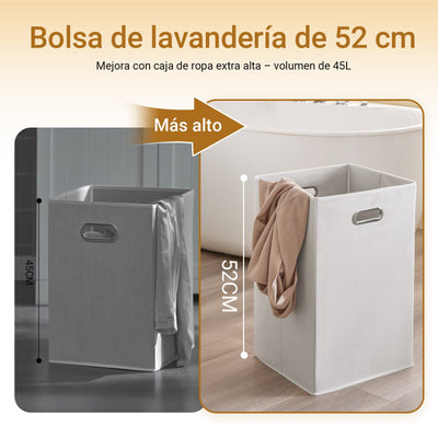 SoBuy | Mobile bagno | con 1 cesto portabiancheria | cassetto | scomparto aperto e regolabile | BZR216-W