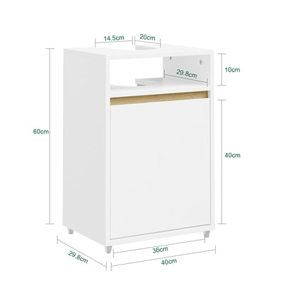 SoBuy Waschbeckenunterschrank Weiß mit offenem Fach Push-Open 40×36×60 cm BZR222-W