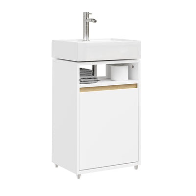 SoBuy Waschbeckenunterschrank Weiß mit offenem Fach Push-Open 40×36×60 cm BZR222-W