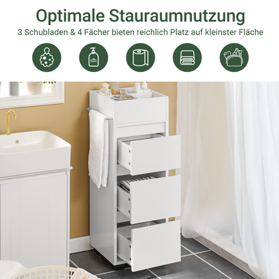 SoBuy | Meuble de salle de bain | Commode de salle de bain | Meuble mi-hauteur blanc | BZR29-W 